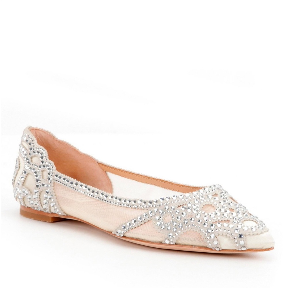 Badgley Mischka Gigi Pointed Toe Flat Evening Shoe
